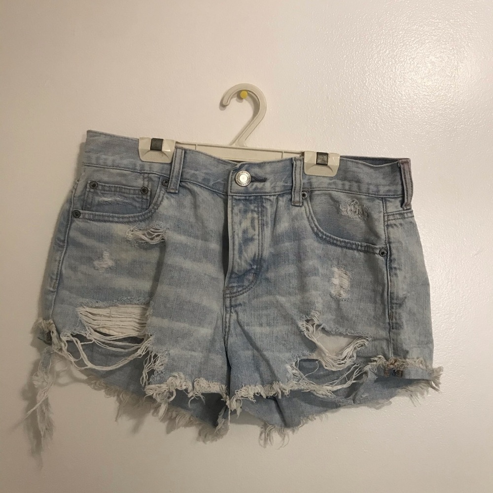Ripped jean shorts